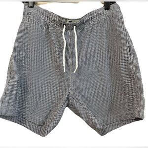 Trunks surf & swim bottoms black and white size large EUC